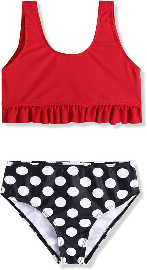 Arshiner Girls Bikini Beach Swimwear 2 Piece Swimsuits Floral Printing Bathing Suits for 4-12 Years