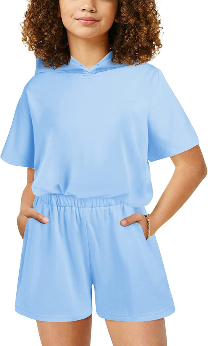 Arshiner Girls 2-Piece Velour Tracksuit Set - Hoodie & Sweatpants For Sports & Casual Wear