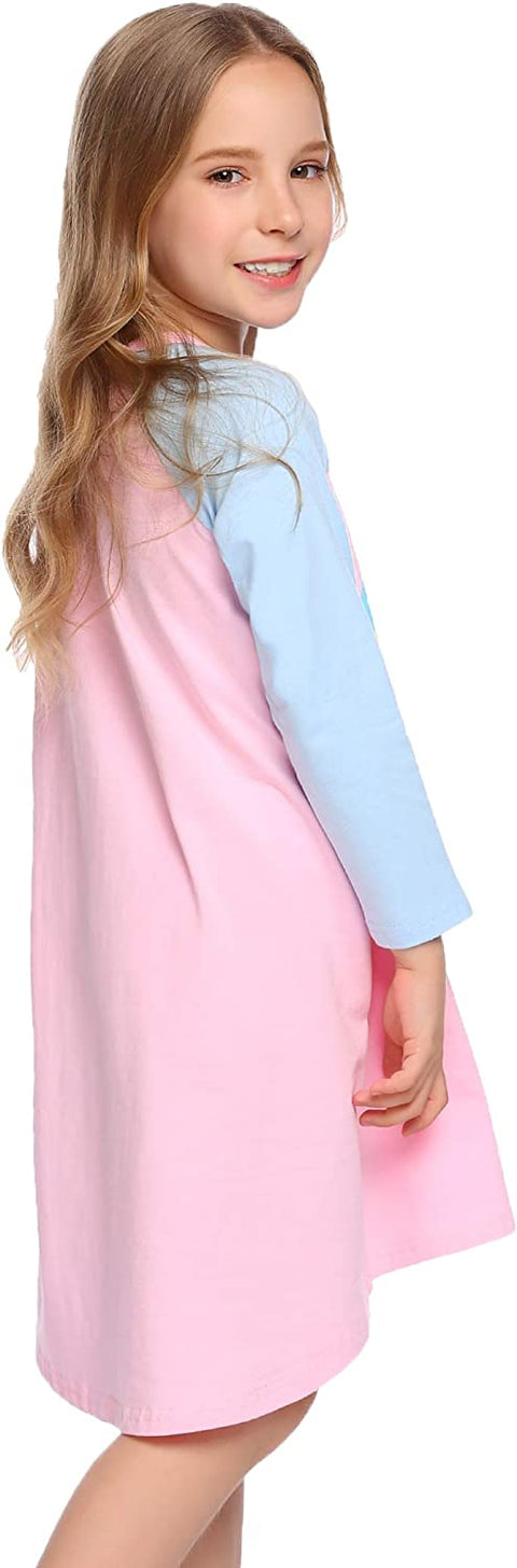 Arshiner Girls Long Sleeve Nightgowns Soft Sleepwear Pajama Dress