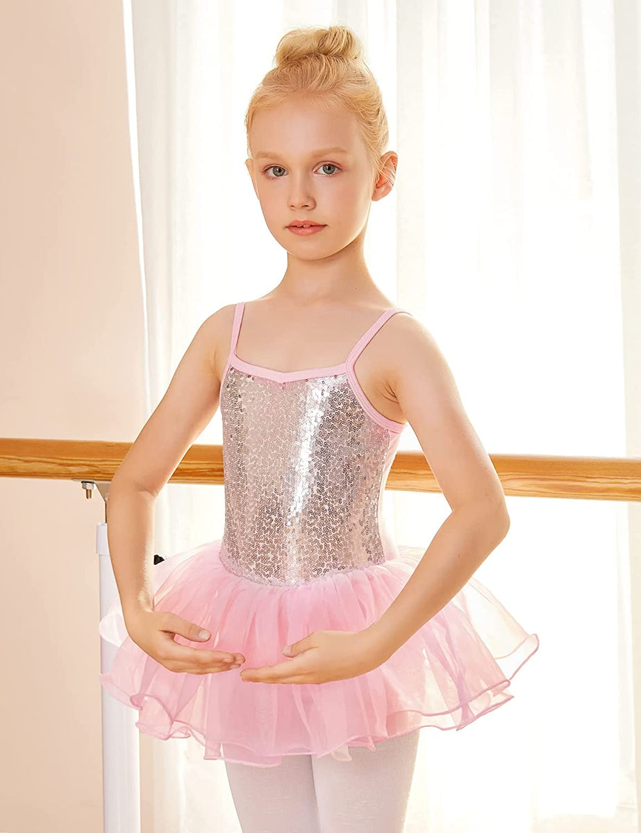 Arshiner Girls Camisole Ballet Leotards Sparkly Dance Dress ARSHINER