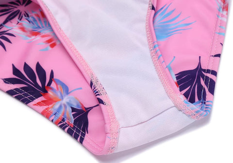Arshiner Girls' 3 Pieces Swimsuits Short Sleeve Crop Tops Skirt Bikini Set Rash Guard Swimwear for 5-13 Years Girl