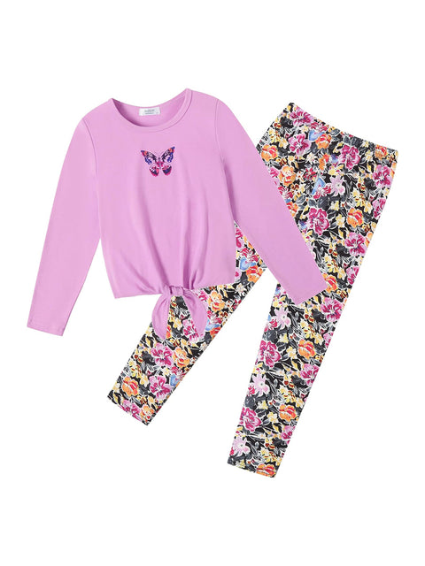 Arshiner Girls 2 Piece Outfits Long Sleeve Shirts and Leggings Sets