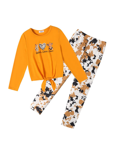 Arshiner Girls 2 Piece Outfits Long Sleeve Shirts and Leggings Sets