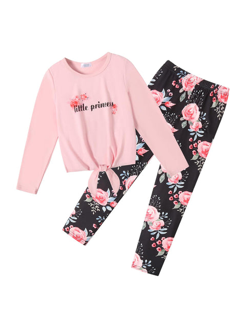Arshiner Girls 2 Piece Outfits Long Sleeve Shirts and Leggings Sets