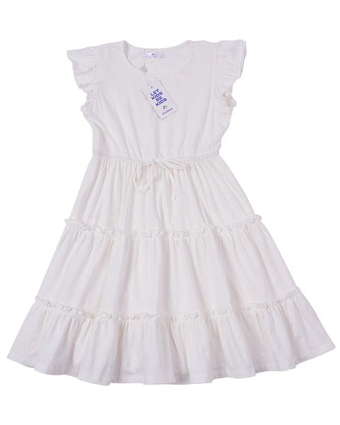 Arshiner Girl's Dress Ruffle Sleeve Tiered Dresses with Pockets 5-12 Years