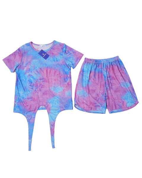 Arshiner Girls Shorts Set Kids 2Pcs Tie Dye Sport T-Shirt and Shorts Set
