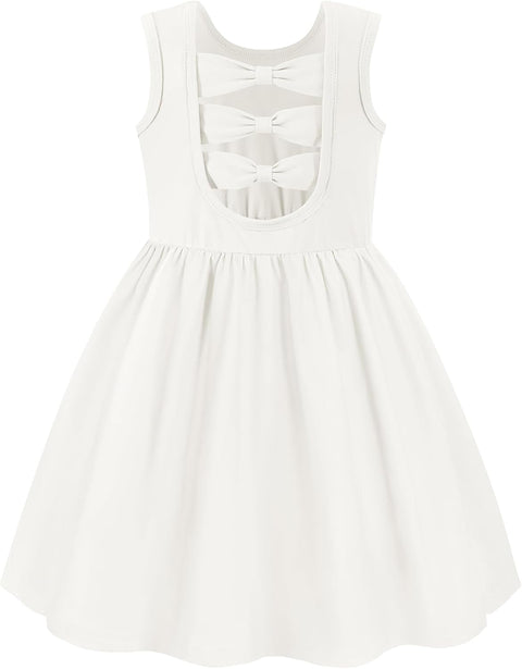 【2-6Y】Arshiner Toddler Girls Dress Back Bowknot Twirly Sundress with Pockets