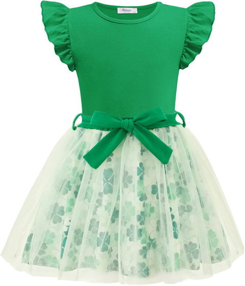 Arshiner Toddler Girls Skirt Set Ruffle Sleeve Tops and Belt Tutu Skirts