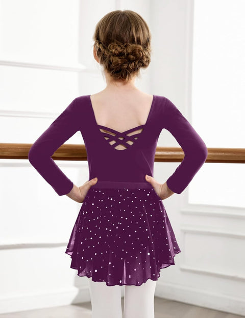 Arshiner Girls Ballet Leotards with Chiffon Dance Skirt Toddler