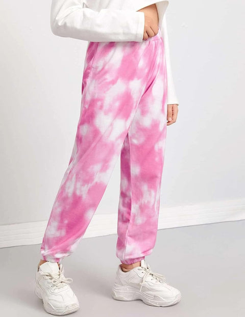 Arshiner Kids Girls Tie Dye Joggers Comfort Loose Sweatpants