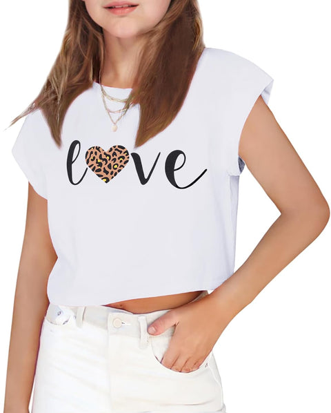 Arshiner Girls Shirt Crop Tops Short Sleeve Drop Shoulder Batwing Sleeve Tee
