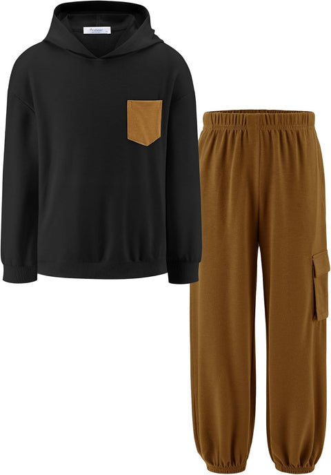 Arshiner Boys Long Sleeve Hoodie and Pants Outfit Set