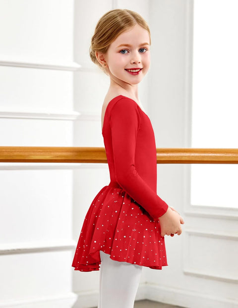 Arshiner Girls Ballet Leotards with Chiffon Dance Skirt