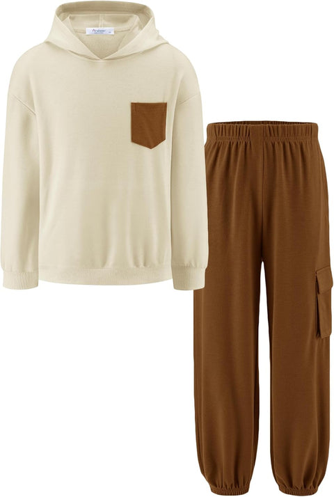 Arshiner Boys Long Sleeve Hoodie and Pants Outfit Set