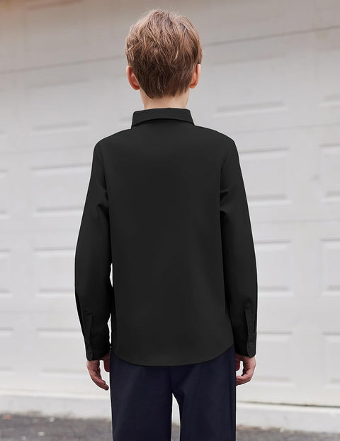 Arshiner Boys Long Sleeve Dress Shirt Formal Uniform Shirts