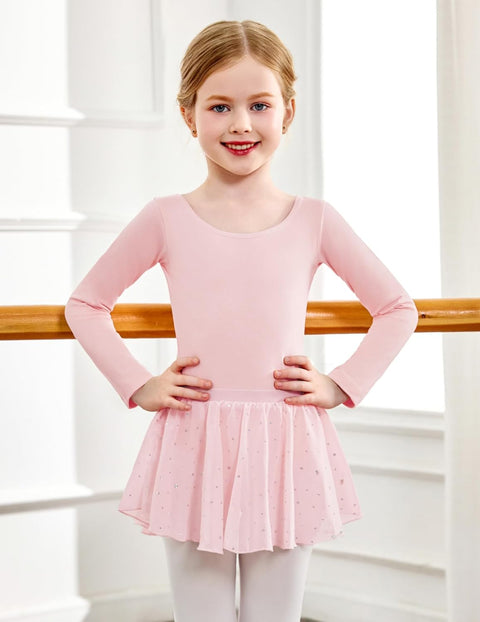 Arshiner Girls Ballet Leotards with Chiffon Dance Skirt Toddler