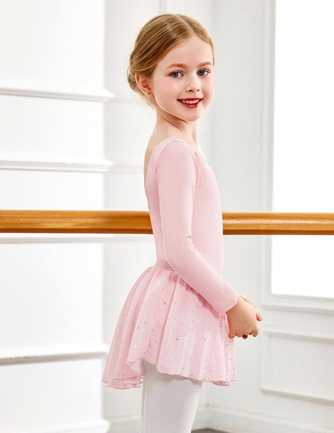 Arshiner Girls Ballet Leotards with Chiffon Dance Skirt