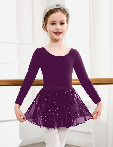 Arshiner Girls Ballet Leotards with Chiffon Dance Skirt Toddler