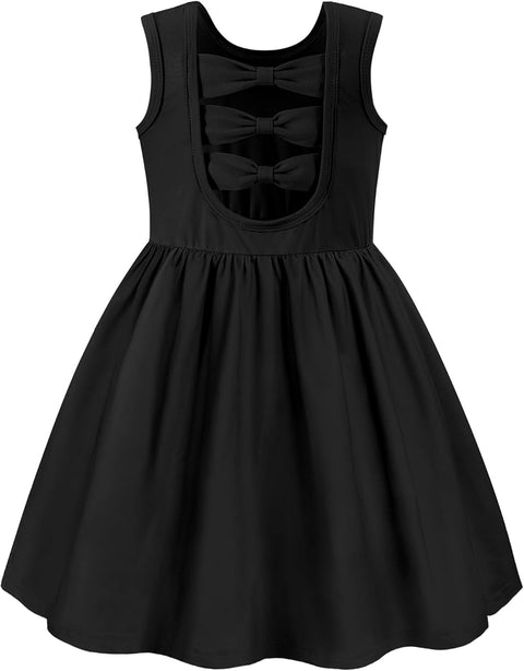 【2-6Y】Arshiner Toddler Girls Dress Back Bowknot Twirly Sundress with Pockets