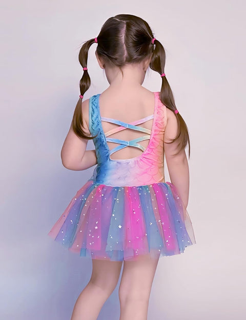 Arshiner Girls Dance Tutu Dress Sparkly Sequin Ballet Cross Back Dresses
