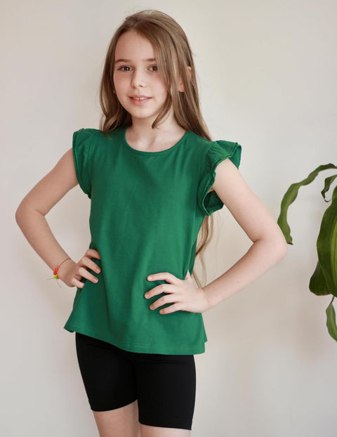 Arshiner Girls Shirts Ruffle Short Sleeve Cute Casual Tops Blouse Tee