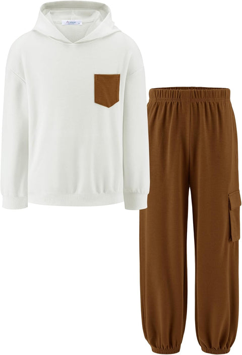 Arshiner Boys Long Sleeve Hoodie and Pants Outfit Set