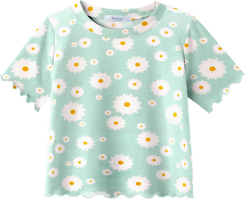 Arshiner Toddler Girls Clothes Ruffle Short Sleeves Crewneck Tops and Shorts with Pockets Cute Summer 2 Pieces Short Sets