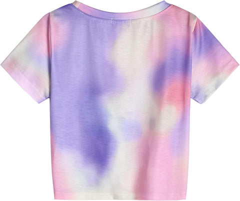 Arshiner Girls Casual Tie Dye Short-Sleeve T-Shirt