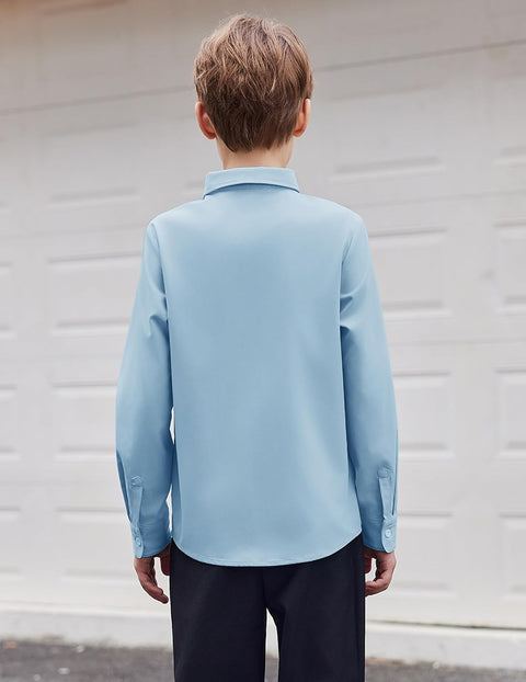 Arshiner Boys Long Sleeve Dress Shirt Formal Uniform Shirts