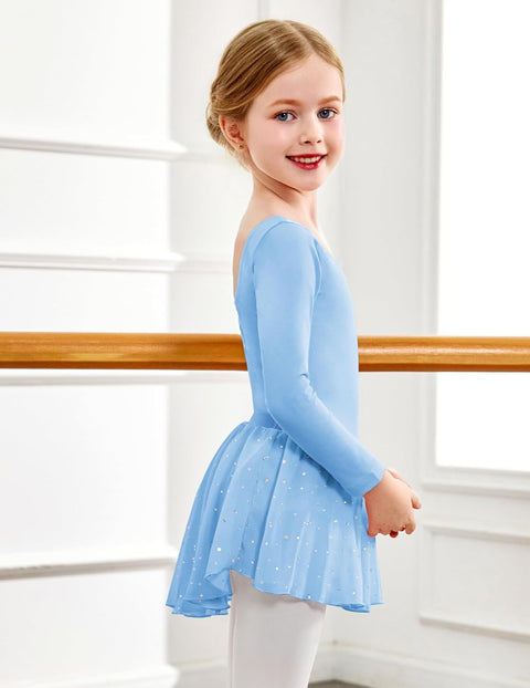 Arshiner Girls Ballet Leotards with Chiffon Dance Skirt
