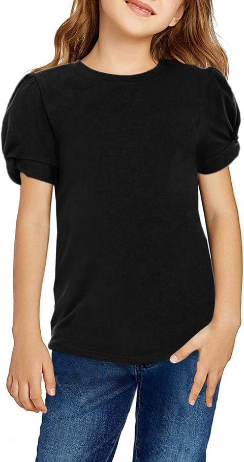 Arshiner Girls T Shirts Twist Short Sleeve Summer Shirts Fashion Crewneck Tops Tee Blouse