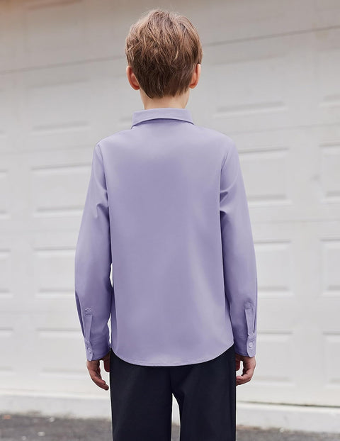 Arshiner Boys Long Sleeve Dress Shirt Formal Uniform Shirts