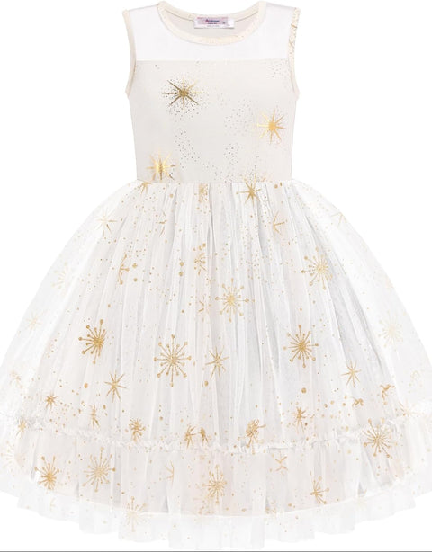 [2T-7Y] Arshiner Toddler Sleeveless Formal Dress Fancy Cute Tulle Glitter Dresses