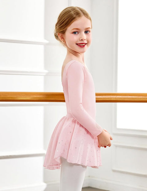 Arshiner Girls Ballet Leotards with Chiffon Dance Skirt Toddler