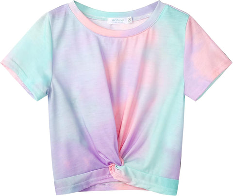 Arshiner Girls Casual Tie Dye Short-Sleeve T-Shirt