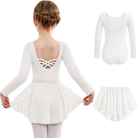 Arshiner Girls Ballet Leotards with Chiffon Dance Skirt