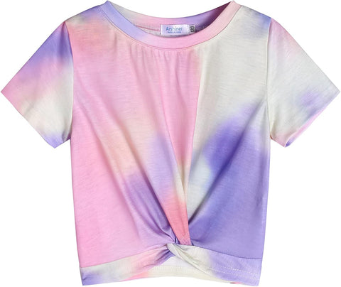 Arshiner Girls Casual Tie Dye Short-Sleeve T-Shirt