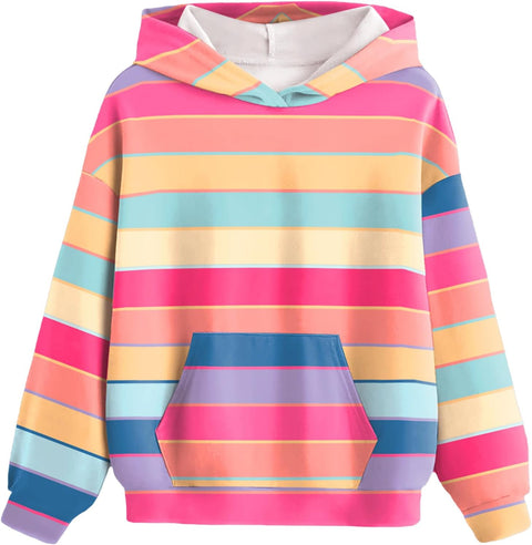 Arshiner Girls Tie Dye Sweatshirts Loose Casual Hoodies Tops