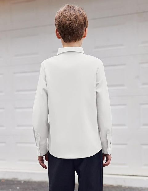 Arshiner Boys Long Sleeve Dress Shirt Formal Uniform Shirts