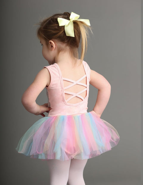 Arshiner Girls Dance Tutu Dress Sparkly Sequin Ballet Cross Back Dresses