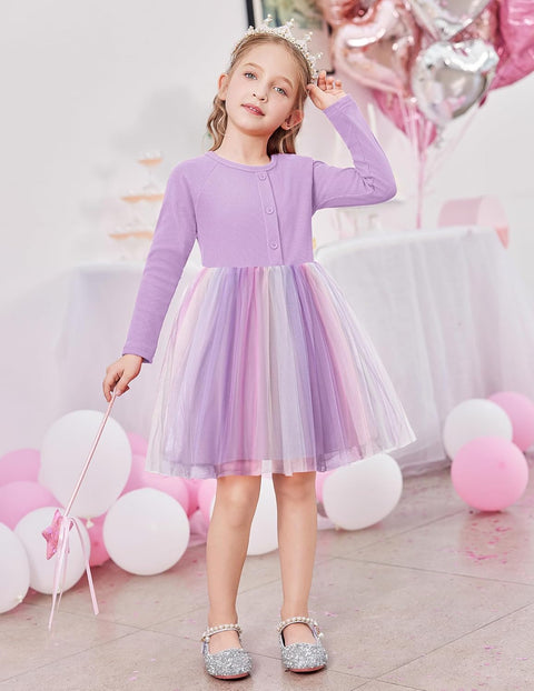Arshiner Toddler Girls Tutu Dress Long Sleeve Party Dresses