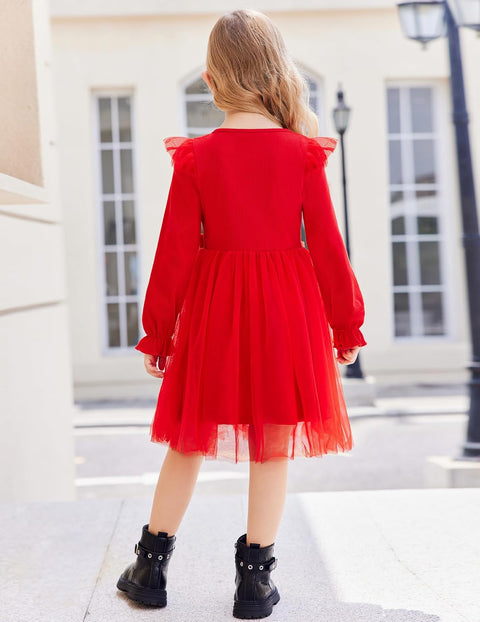 Arshiner Girls Tulle Dresses with Bow Tie Party Dress