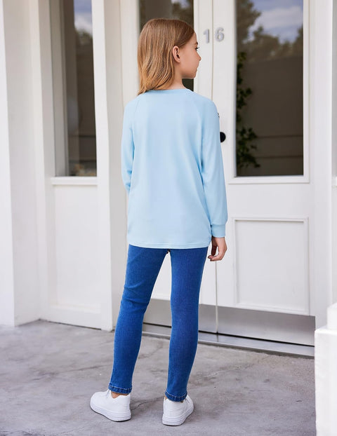 Arshiner Girls Long Sleeve Shirts with Pockets