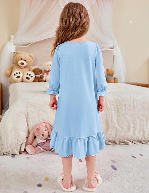 Arshiner Girls Long Sleeve Pajama Dress