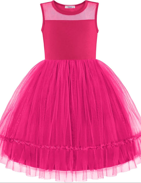 [2T-7Y] Arshiner Toddler Sleeveless Formal Dress Fancy Cute Tulle Glitter Dresses