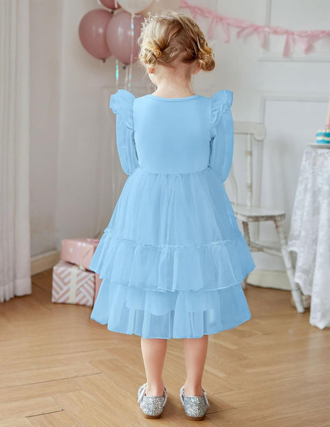 Arshiner Toddler Girls Tiered Tutu Dress Fall Formal Dresses