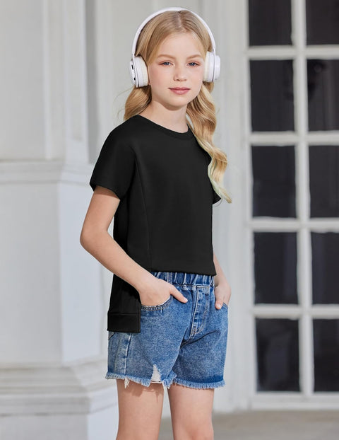 Arshiner Girls 2 Piece Outfit Short Sleeve T-Shirt and Shorts Set