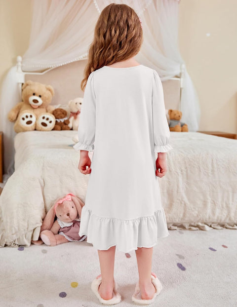 Arshiner Girls Long Sleeve Pajama Dress