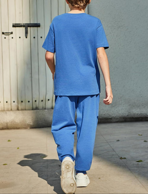 Arshiner Boy's Pants Set - 2 Piece ColorBlock T-Shirt and Pants