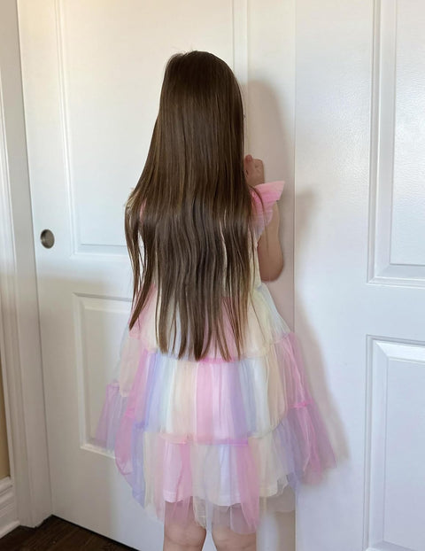 Arshiner Toddler Baby Girl Dress Ruffle Sleeveless Tulle Dresses 2-6